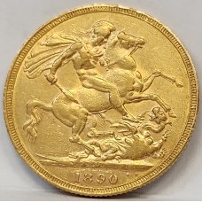 AUSTRALIA 1890 . ONE 1 SOVEREIGN . SYDNEY . GOLD